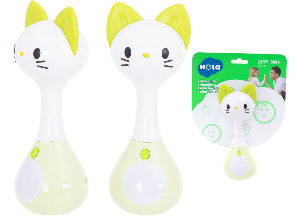 Rattle teether + sounds lights cat HOLA