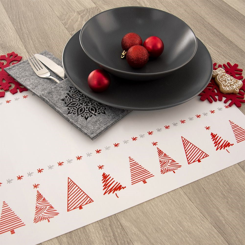 Rectangular Christmas tree table mat 43x28 cm