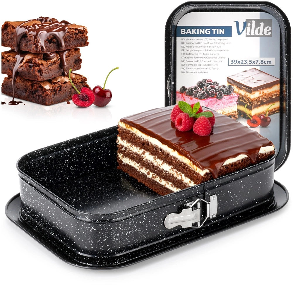 Rectangular Springform Baking Pan, Granite Coated, 35x24 cm