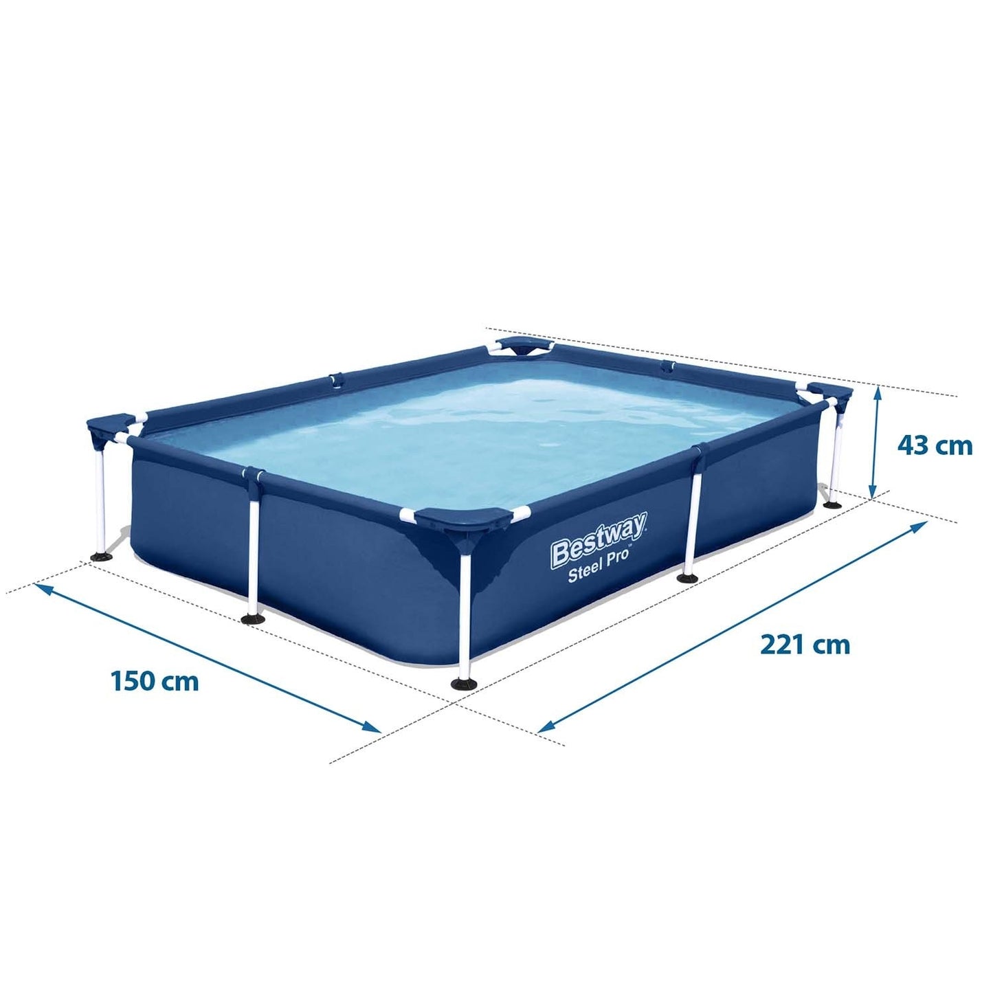 Rectangular frame pool 221x150x43 cm 16in1 Bestway 56401N