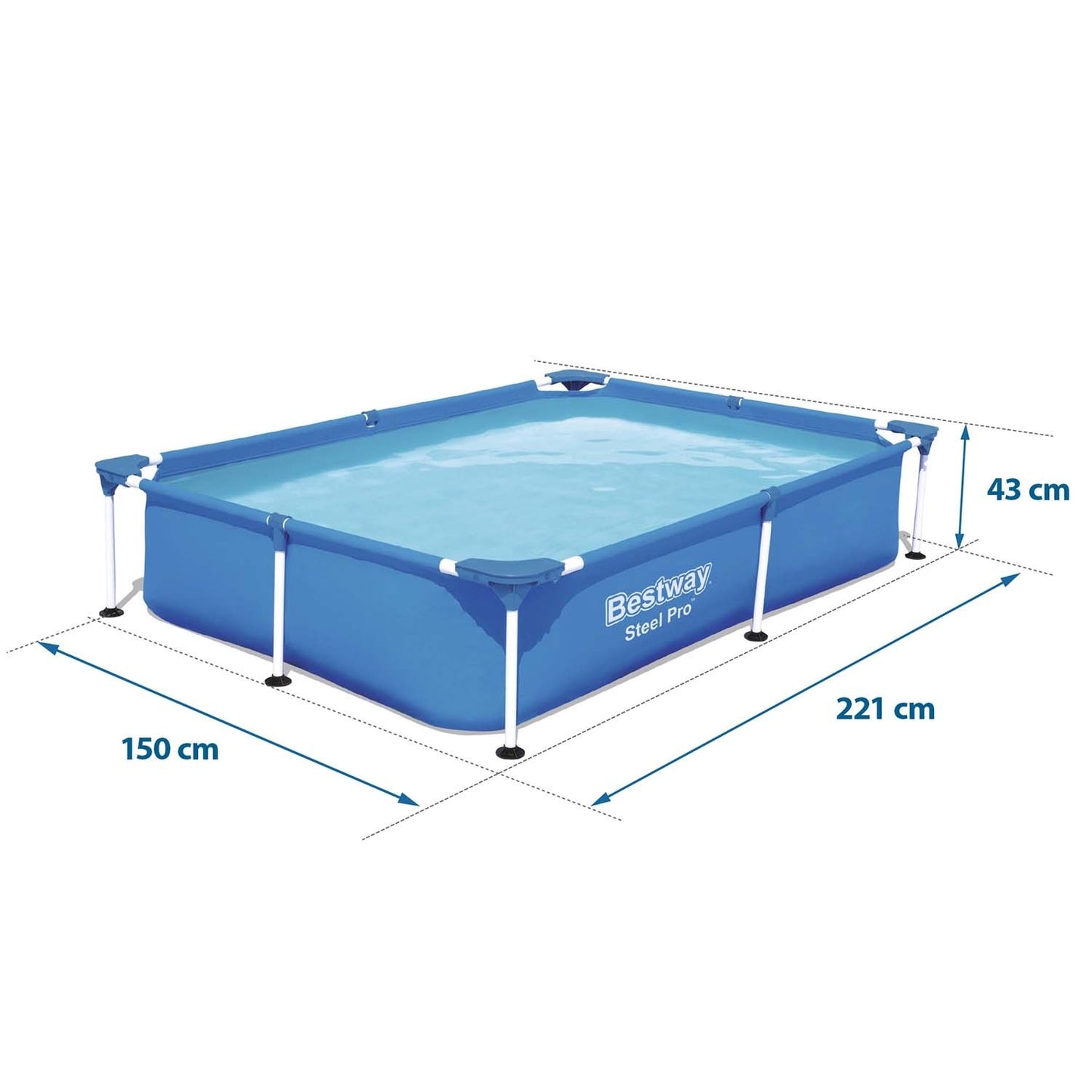 Rectangular frame pool 221x150x43 cm Bestway 56401