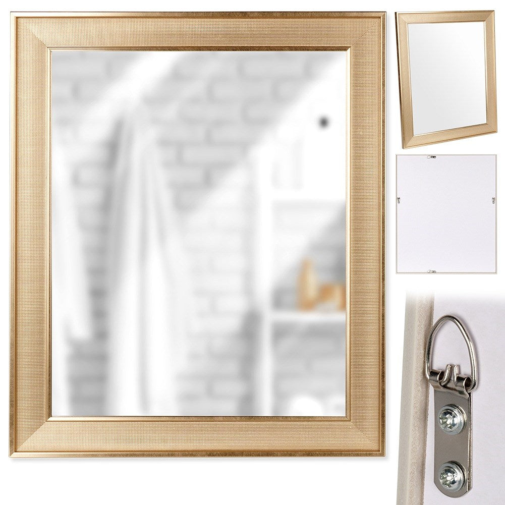 Rectangular gold wall mirror 49.5x59.5 cm