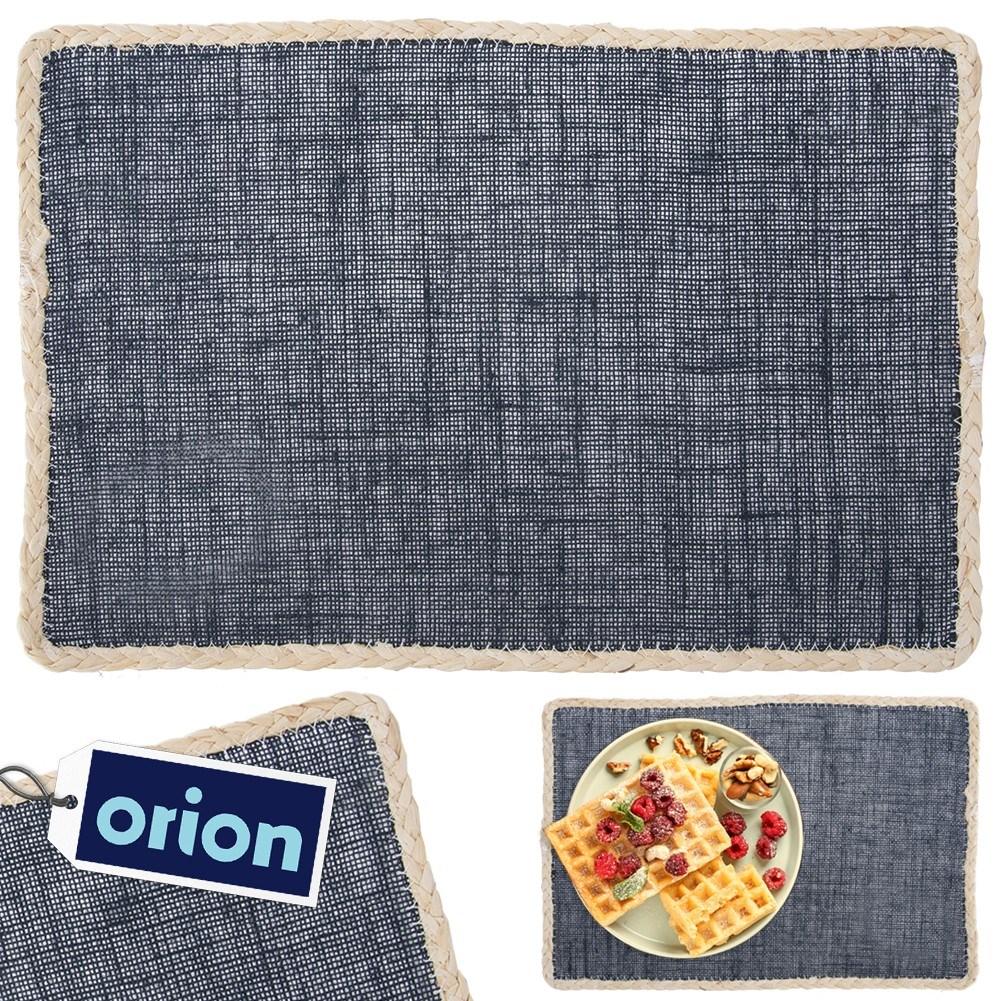 Rectangular kitchen mat made of polyester fiber with elegant edging