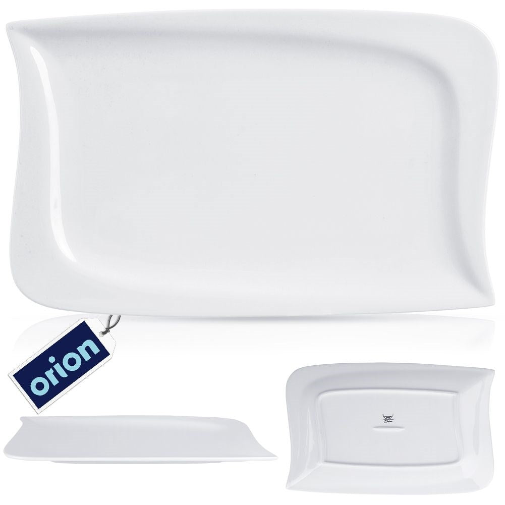 Rectangular porcelain dish for starters and desserts