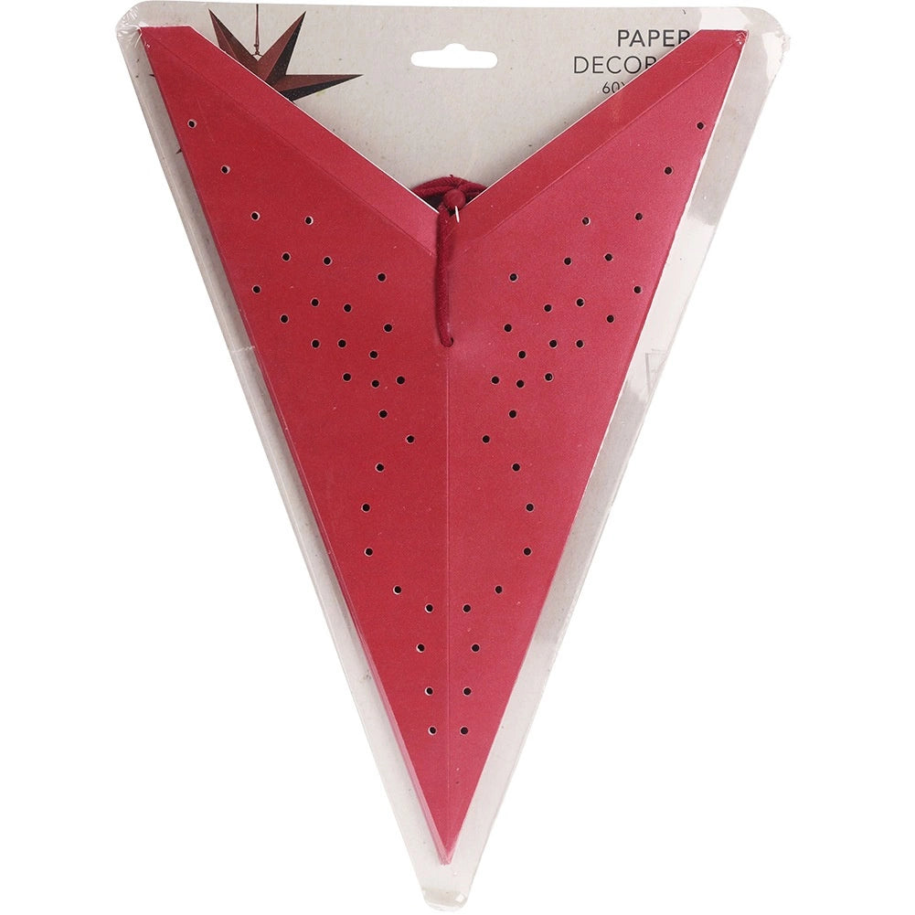 Red Paper Star Decoration, 60 cm, Openwork Design