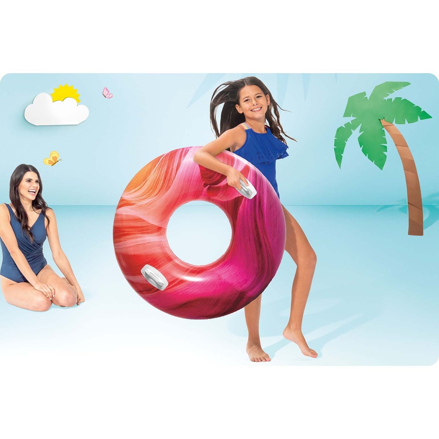 Red swimming ring 114 cm INTEX 56267