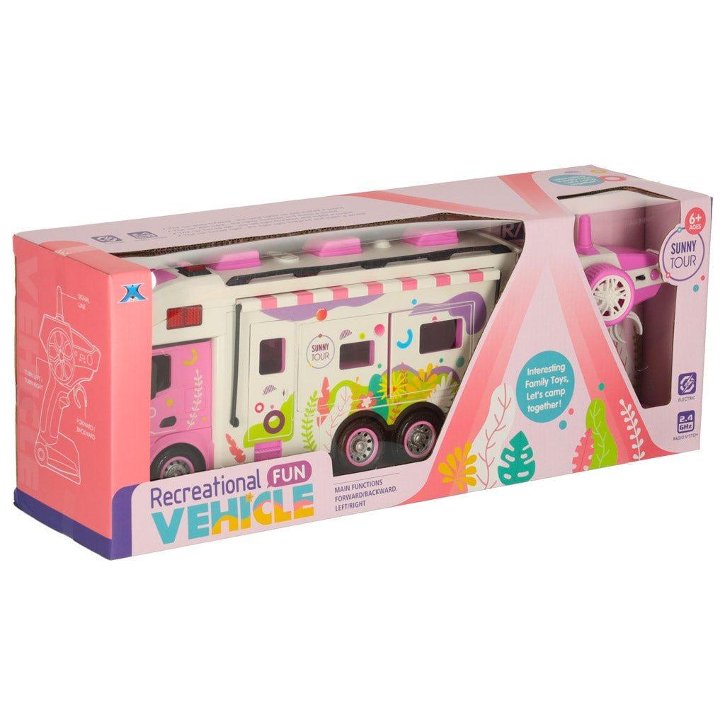 Remote Control Camper Car, 2.4GHz, Lights & Sounds, Pink