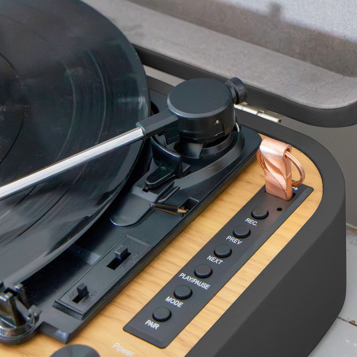 Retro Bluetooth® Turntable with Built-in Speakers Black