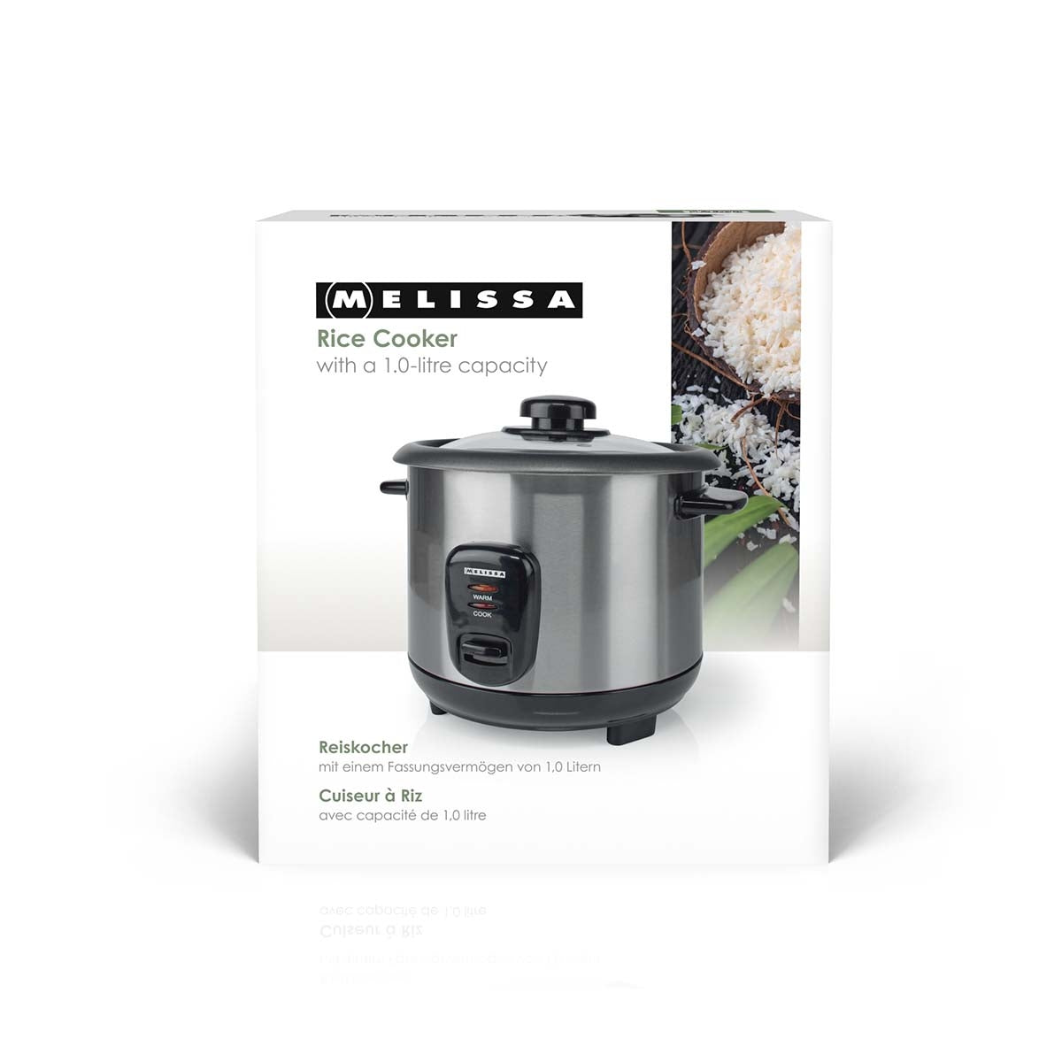 Rice Cooker with Steamer Basket, 1.0L, 400W, Non-Stick Bowl