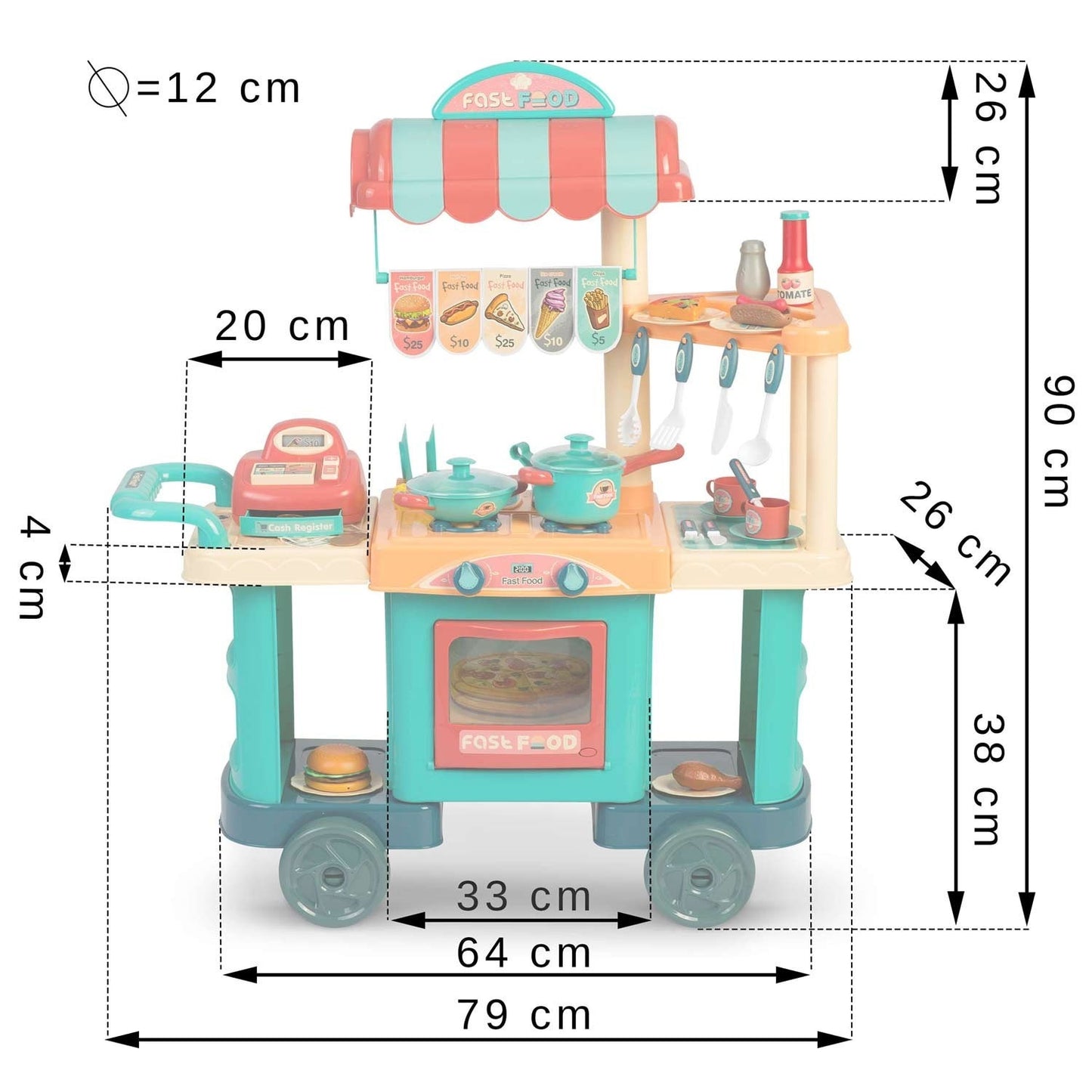 Ricokids 773000 mobile kitchen for children