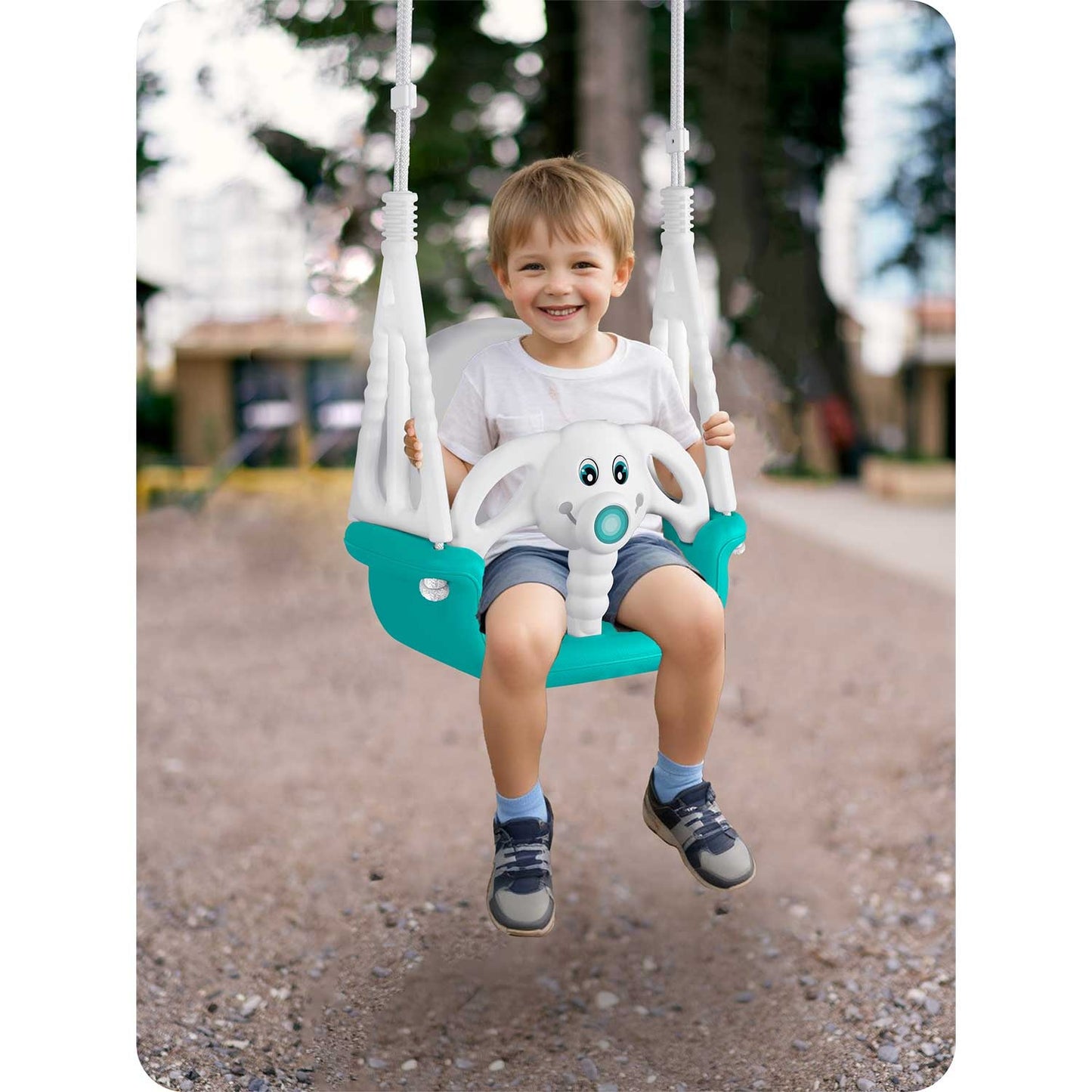 Ricokids Elephant 3in1 bucket swing, turquoise