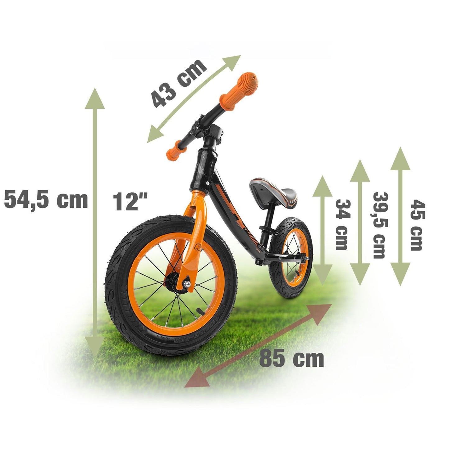 Ricokids balance bike for children black and orange