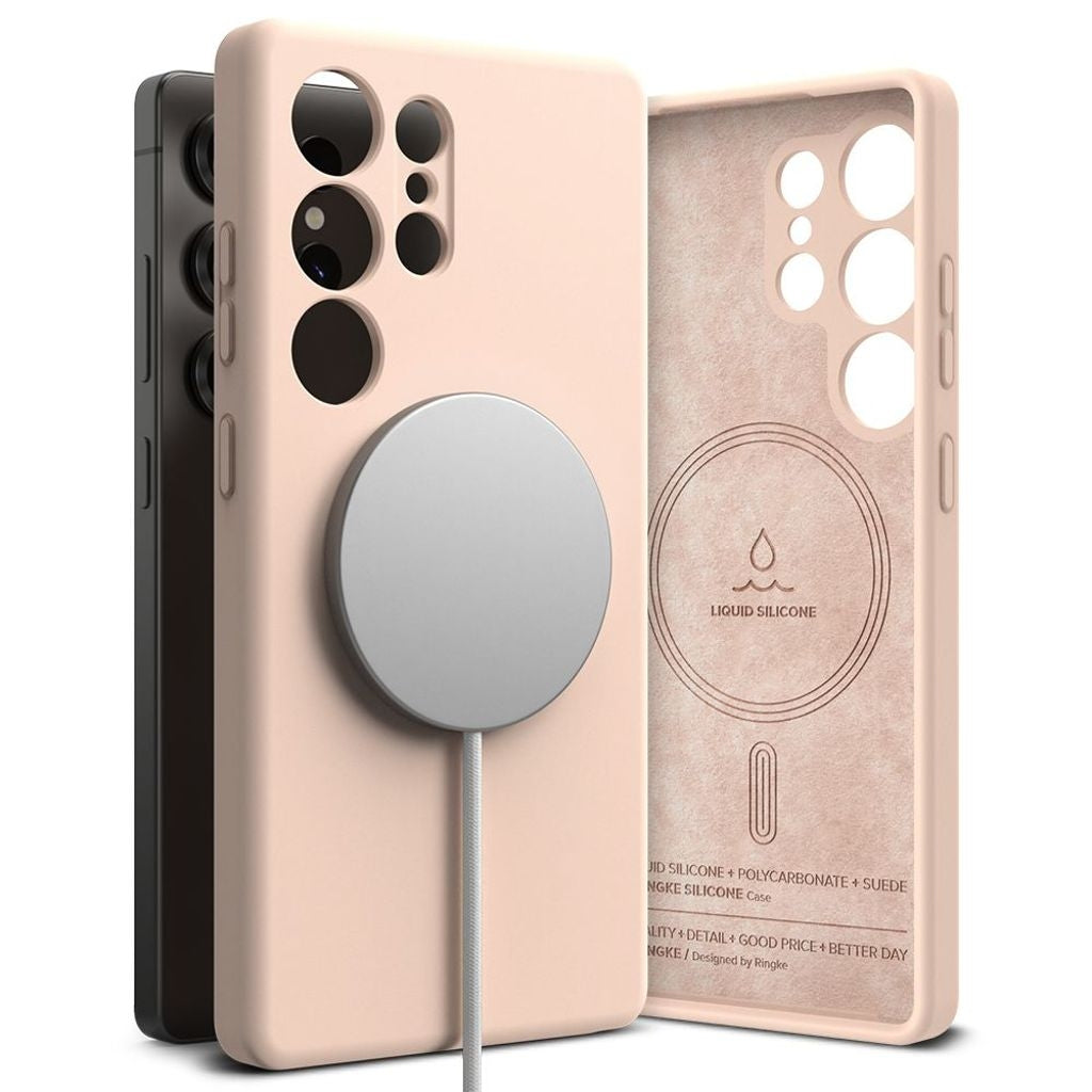 Ringke Silikon Magsafe-skal till Samsung Galaxy S25 Ultra - Rosa