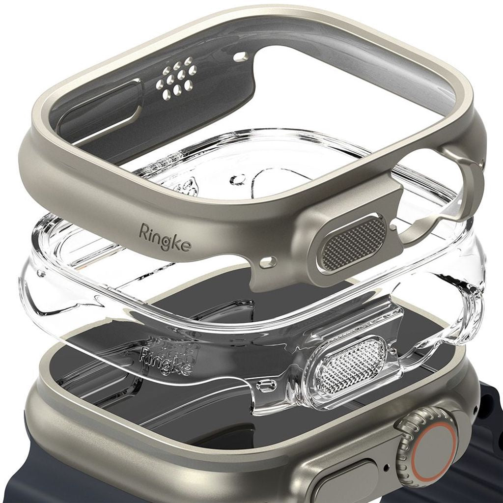 Ringke Slim-skal till Apple Watch Ultra 1/2 (49 mm), 2-pack - Transparent/Silver