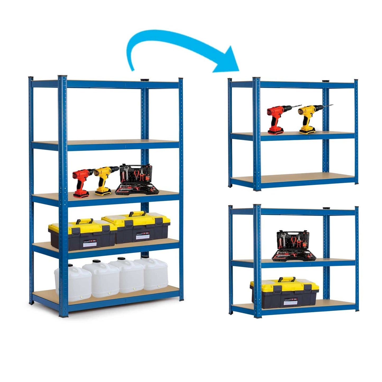 Robust metal shelf for storage, 150 x 75 x 30 cm - Humberg 4842