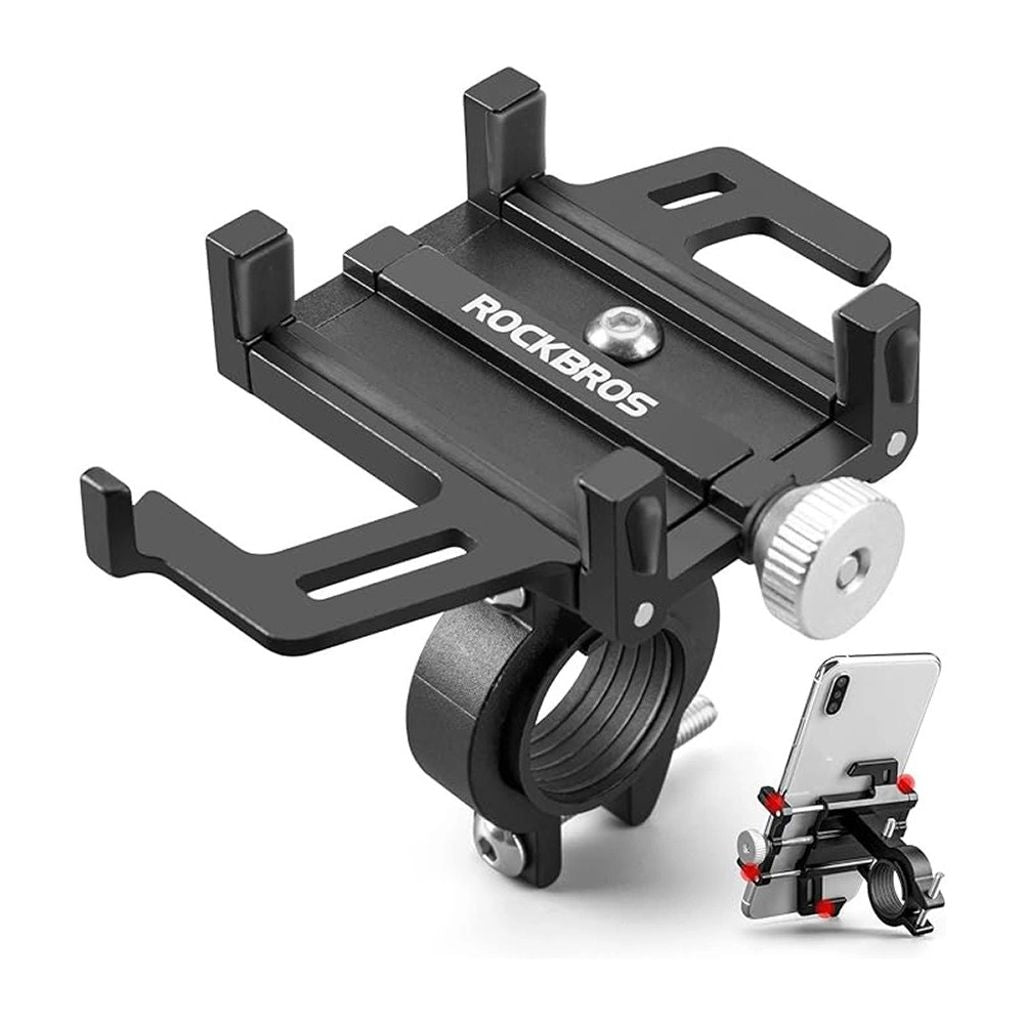 Rockbro Alloy Bicycle Phone Holder Aluminum - Black