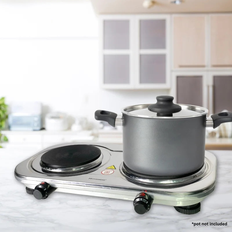 Rosenberg YQ-200D3: Stainless Steel Dual Electric Hob - 2500W
