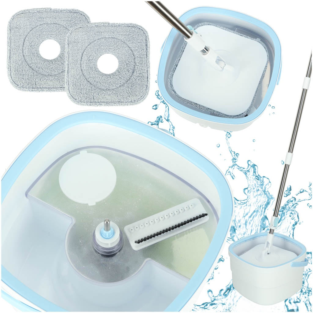 Rotary rectangular mop clean dirty water