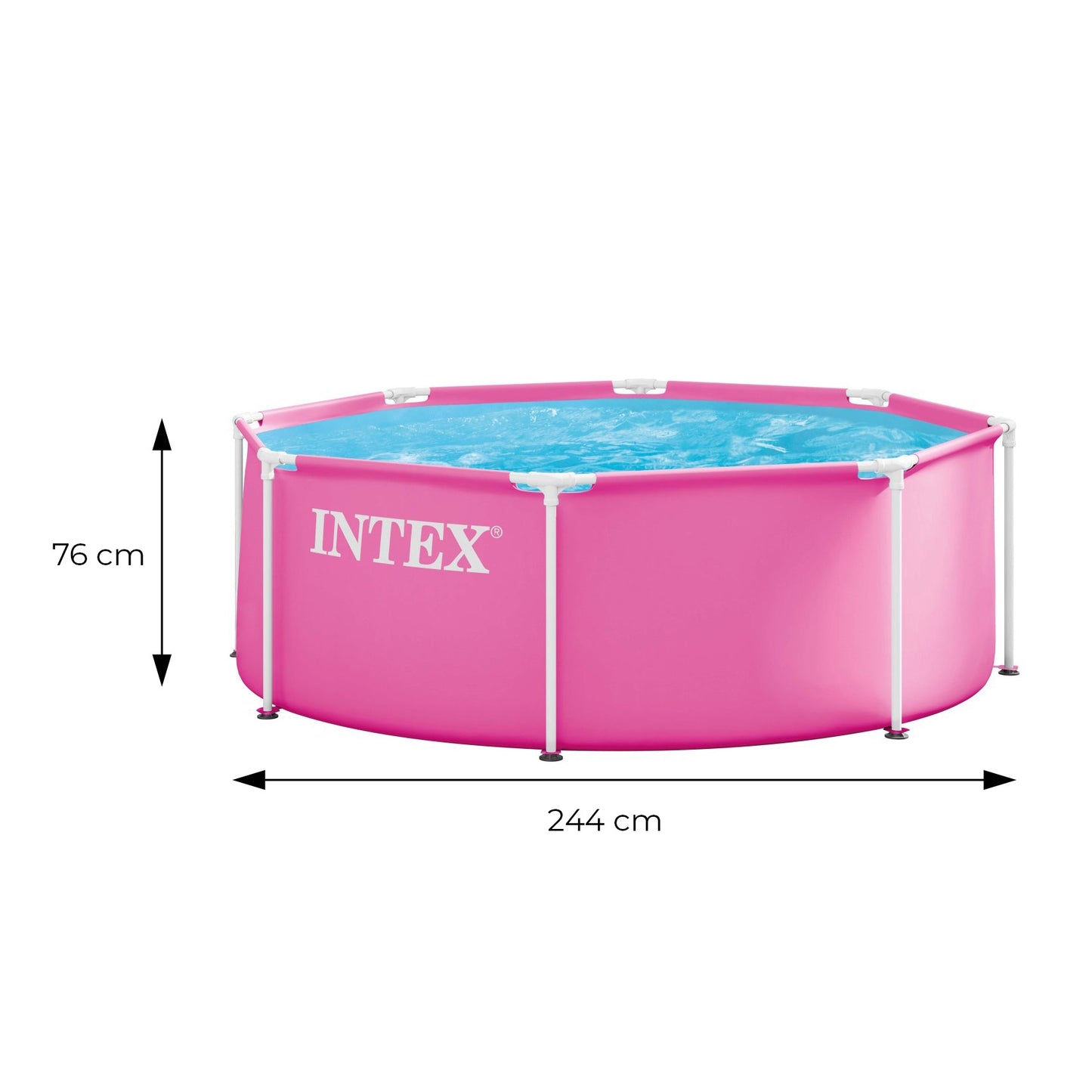 Round Garden Frame Pool for Kids, 244x76 cm, Pink