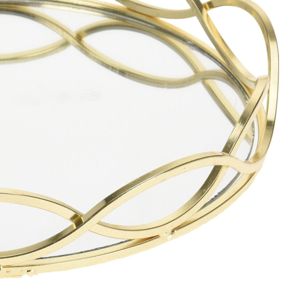 Round Mirror Tray 23 cm - Elegant Decoration for Light