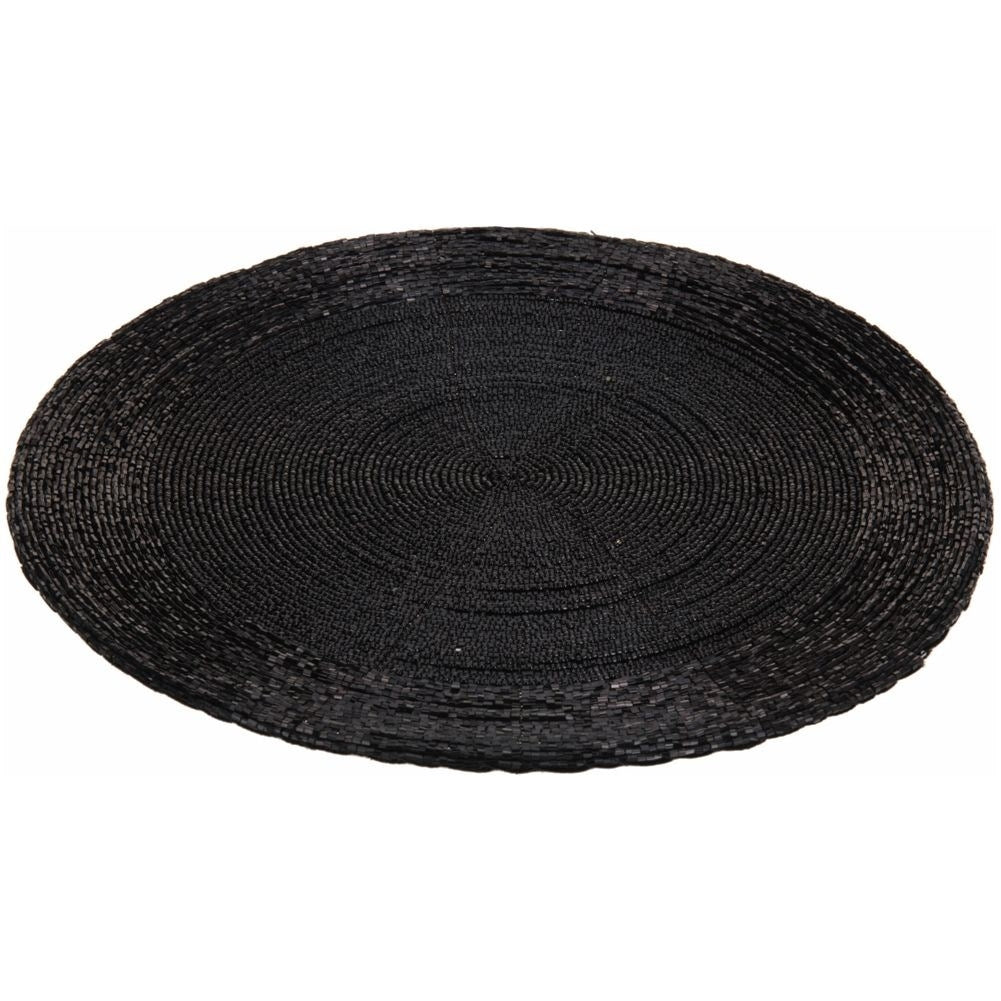 Round black pearl coaster 30 cm - protects and decorates the table