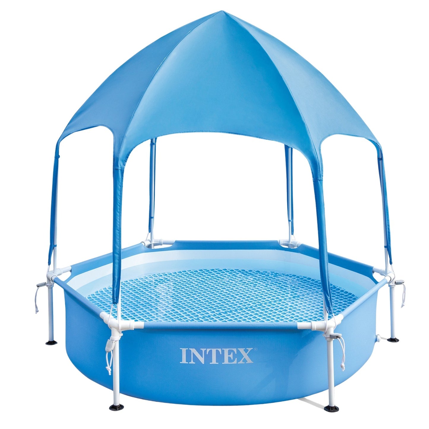 Round frame children's paddling pool with canopy 183x38 cm INTEX 28209