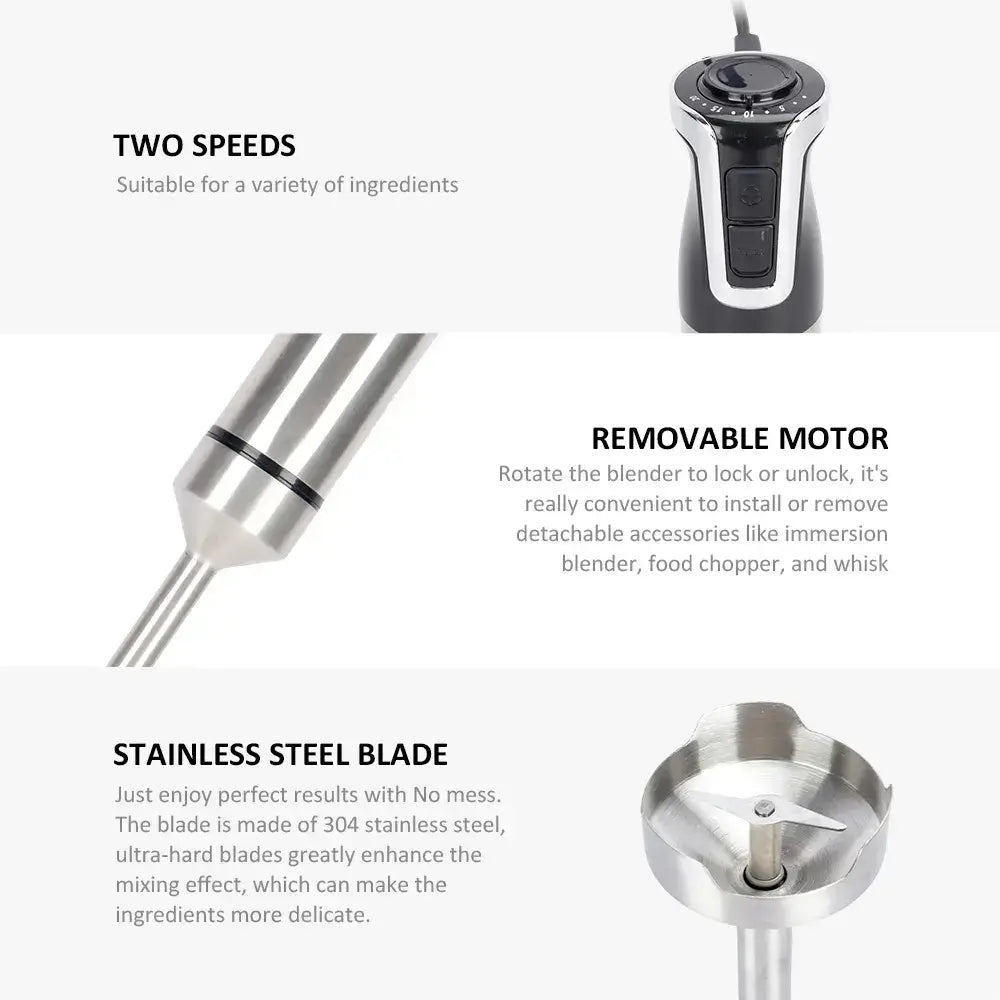 Royalty Line RL ESTM800BLK: Powerful Black Stick Immersion Blender for Smoothies and Soups