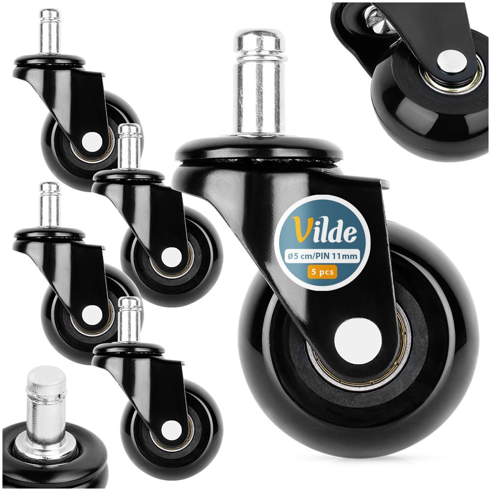 Rubber chair wheels 5 cm / 11 mm 5 pcs.