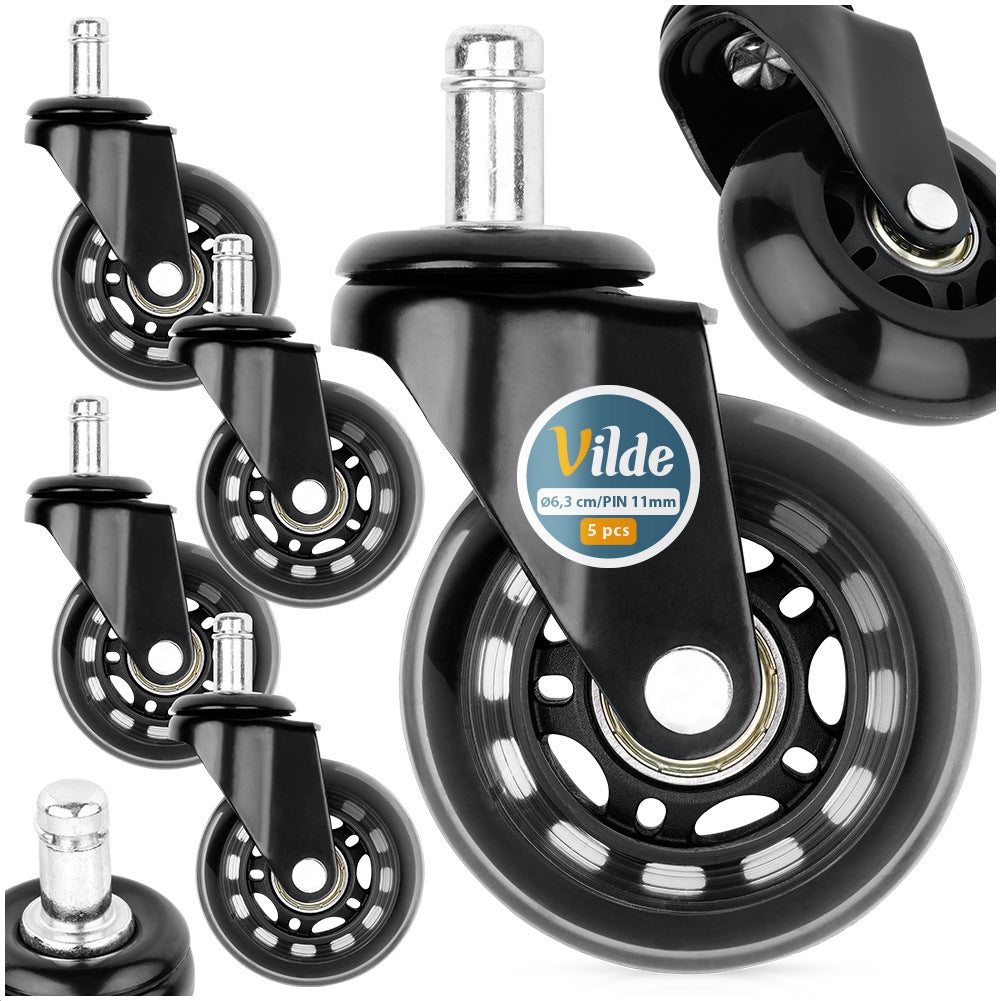 Rubber chair wheels 6.3 cm / 11 mm 5 pcs.