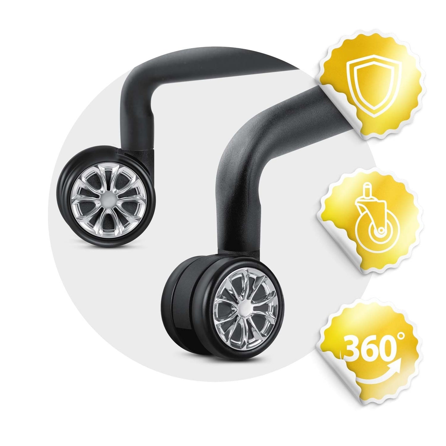 Rubberized wheels for black Sofotel armchairs, 5 pcs