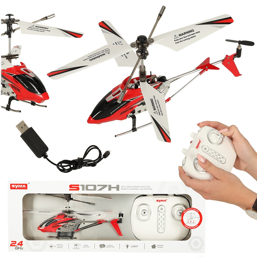 SYMA S107H RC helicopter 2.4GHz RTF red