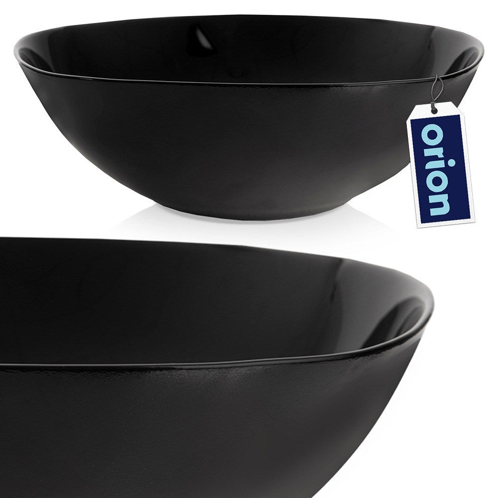 Salad bowl glass black LUNA 25 cm, 2 l