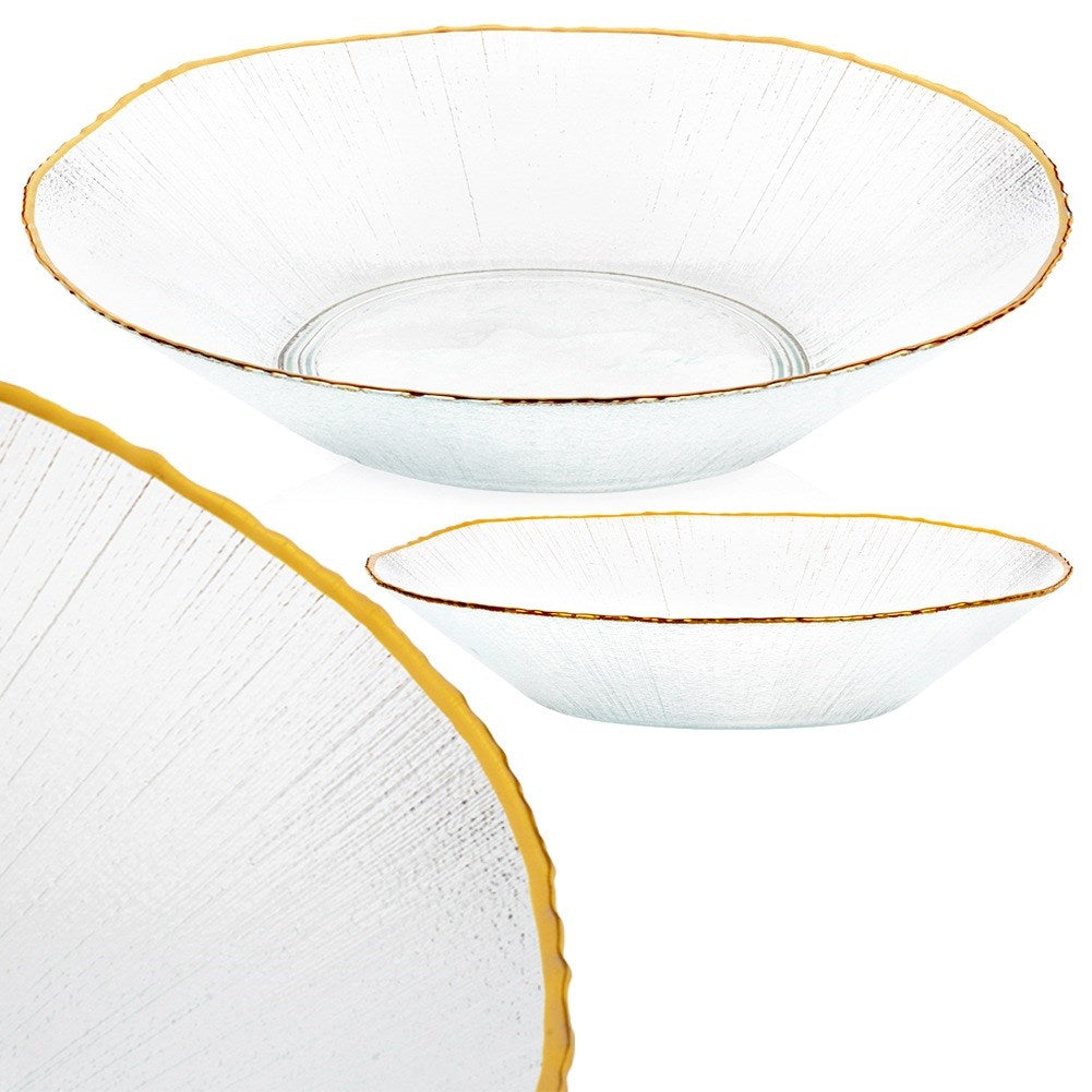 Salad bowl glass gold 29.5 cm, 1.6 l