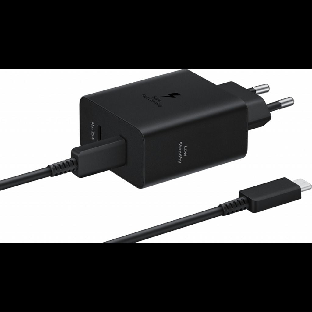 Samsung 50W travel charger Duo 3A, 2 x USB-C with USB-C cable - Black