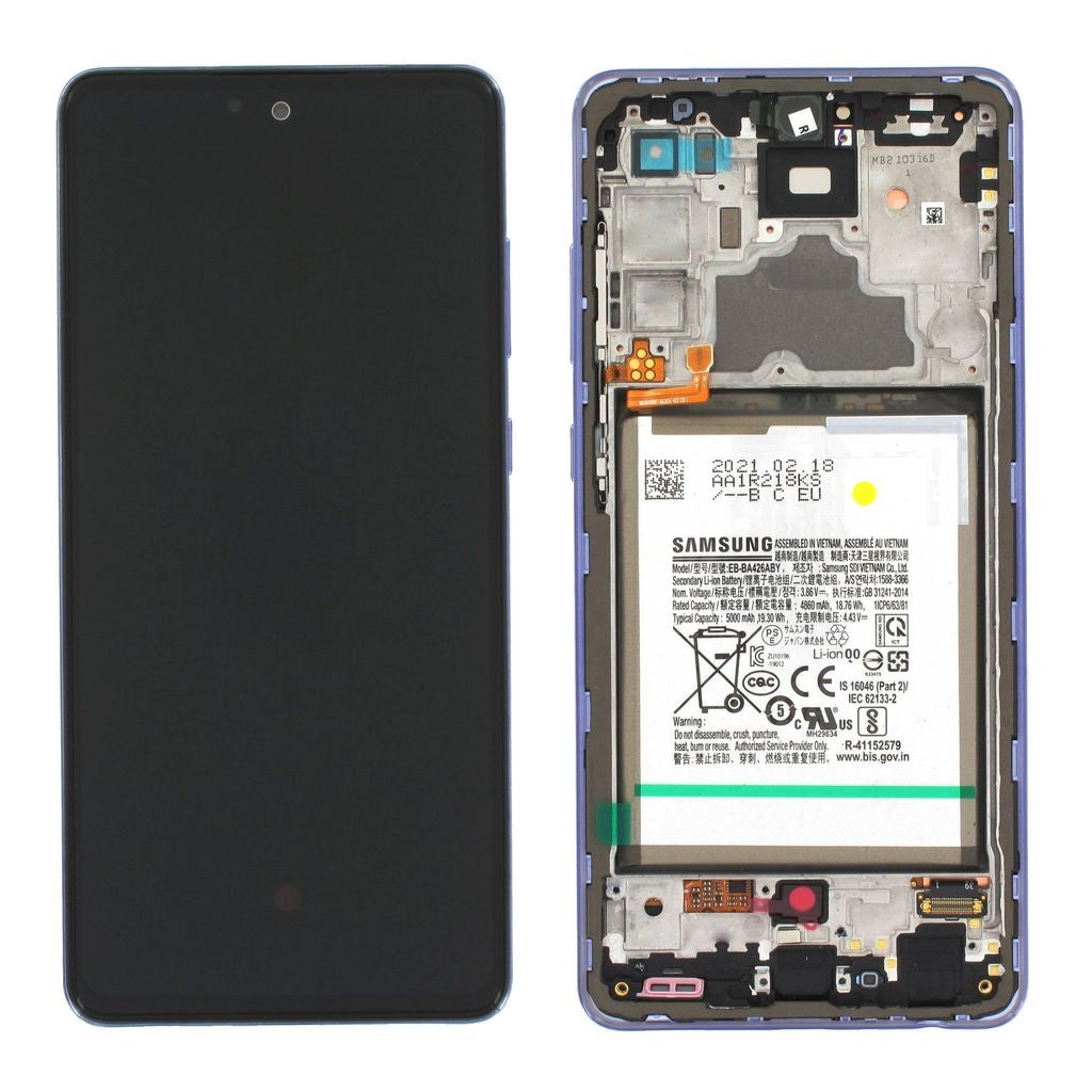 Samsung Galaxy A72 LCD Display with Battery Original - Awesome Violet