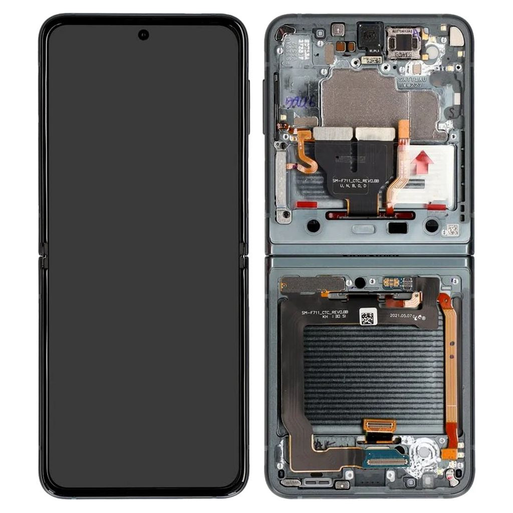 Samsung Galaxy Z Flip 3 5G-skärm – specialdesignad silver