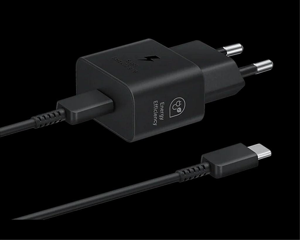Samsung Quick Charger, USB-C, 25W, with Data Cable - Black