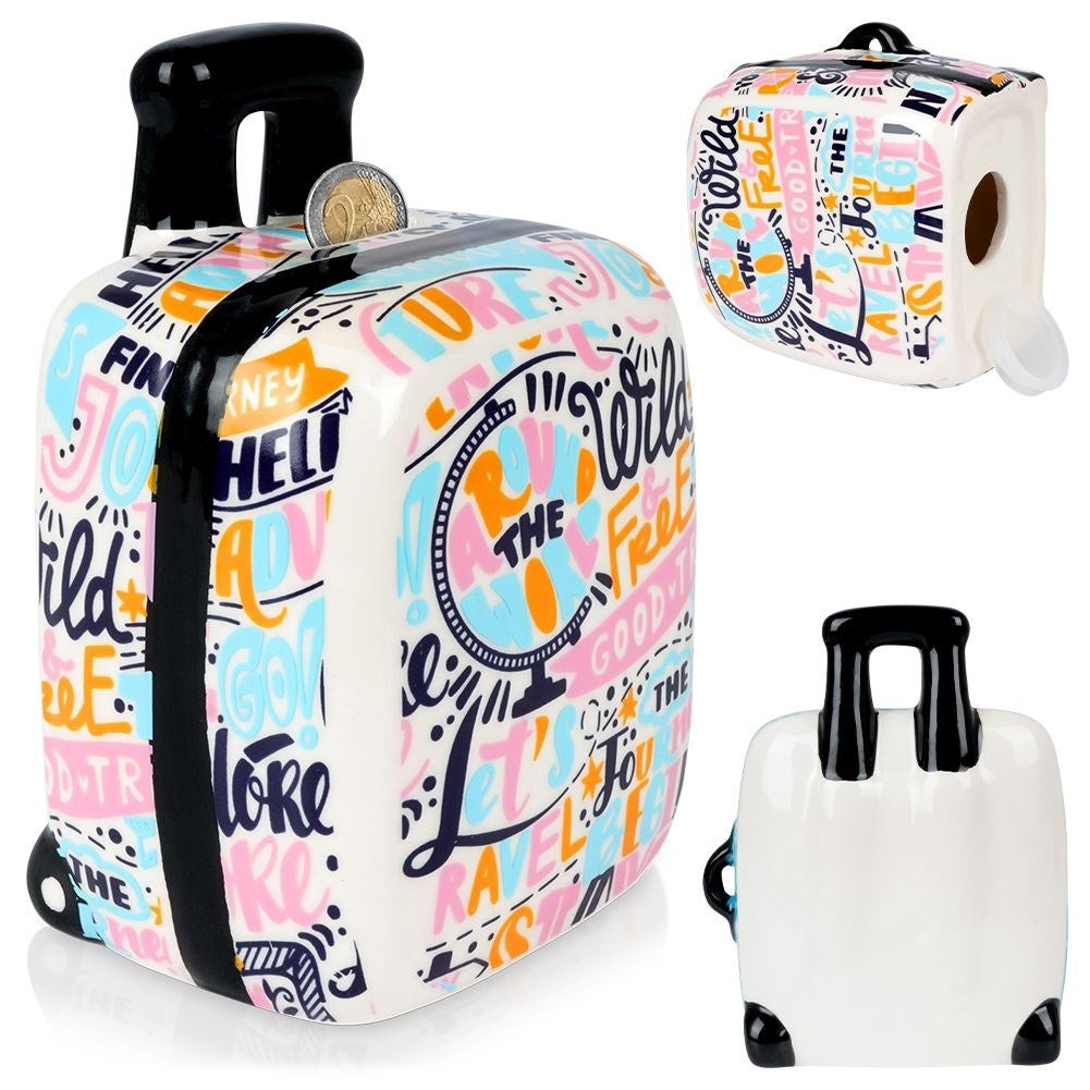 Savings bag Travel bag in Ceramic with Colorful Texts