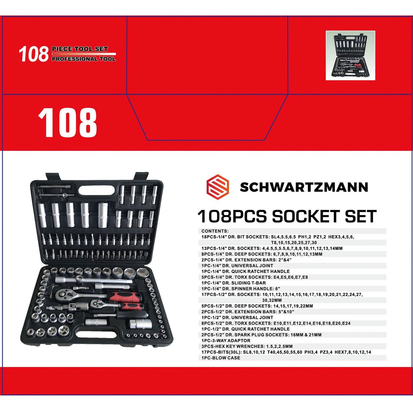 Schwartzman 108-Piece Hand Tool Set