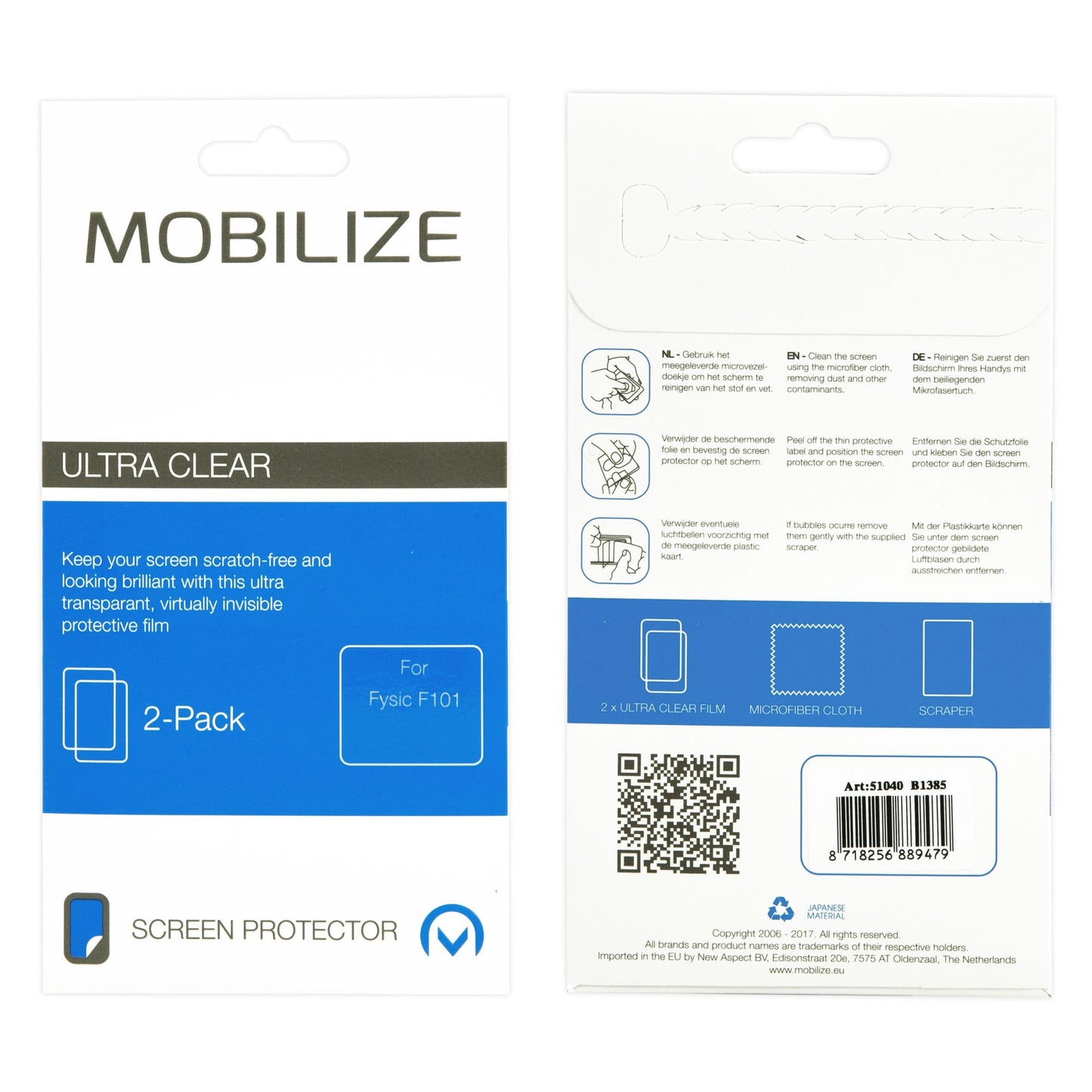 Screen Protector for Fysic F101 Smartphone, Transparent