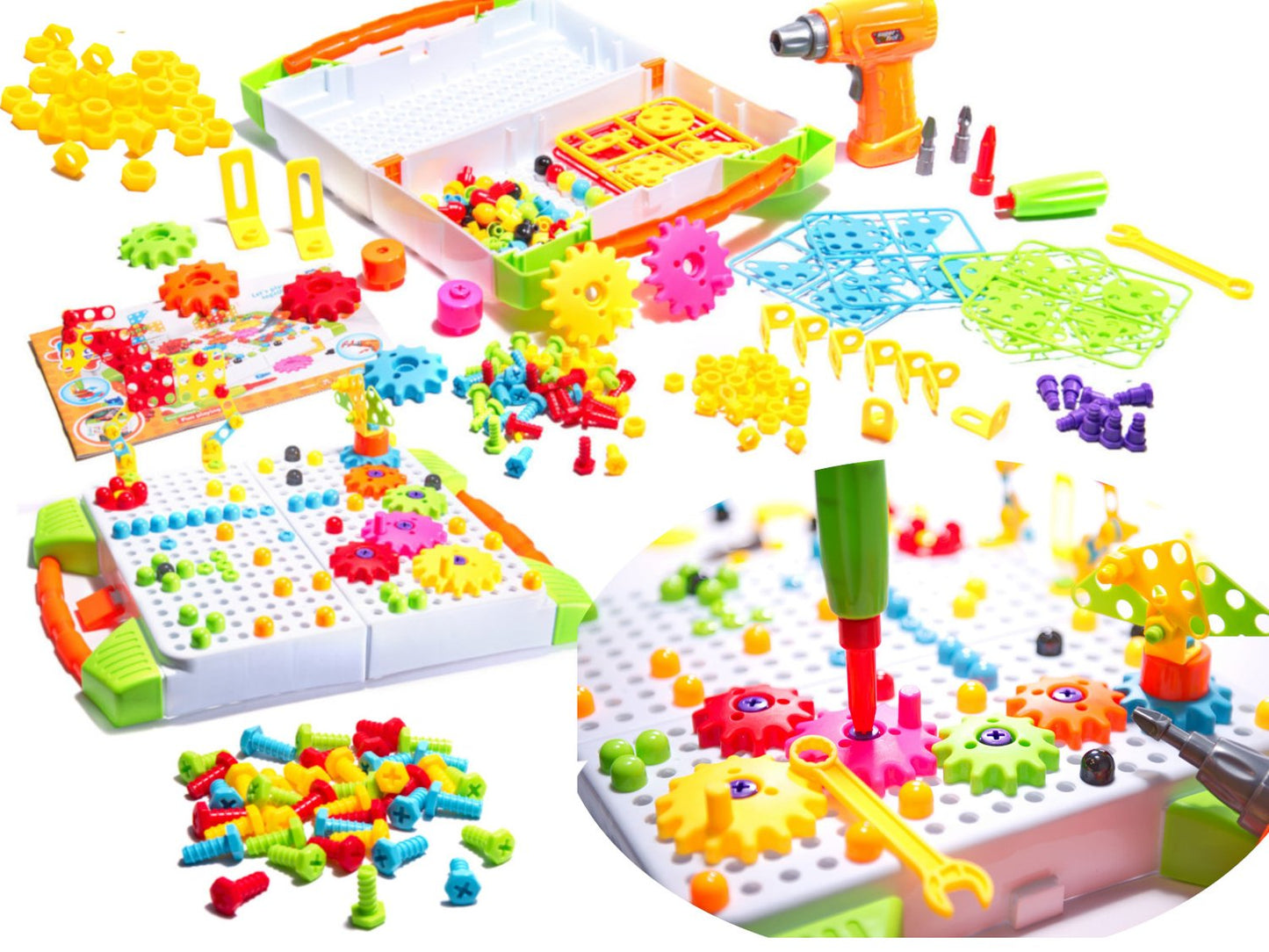 Screwdriver drill construction blocks 181 elements