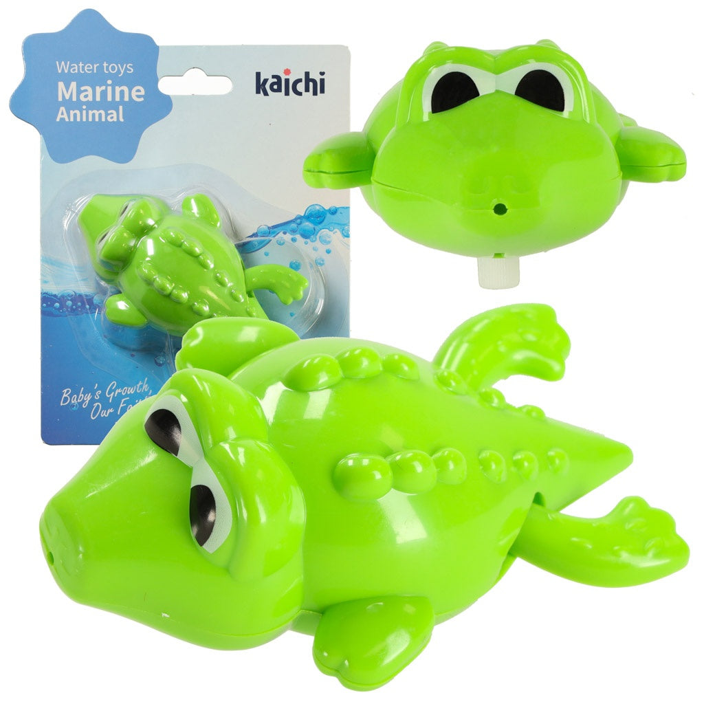 Screw-on bath toy floating crocodile