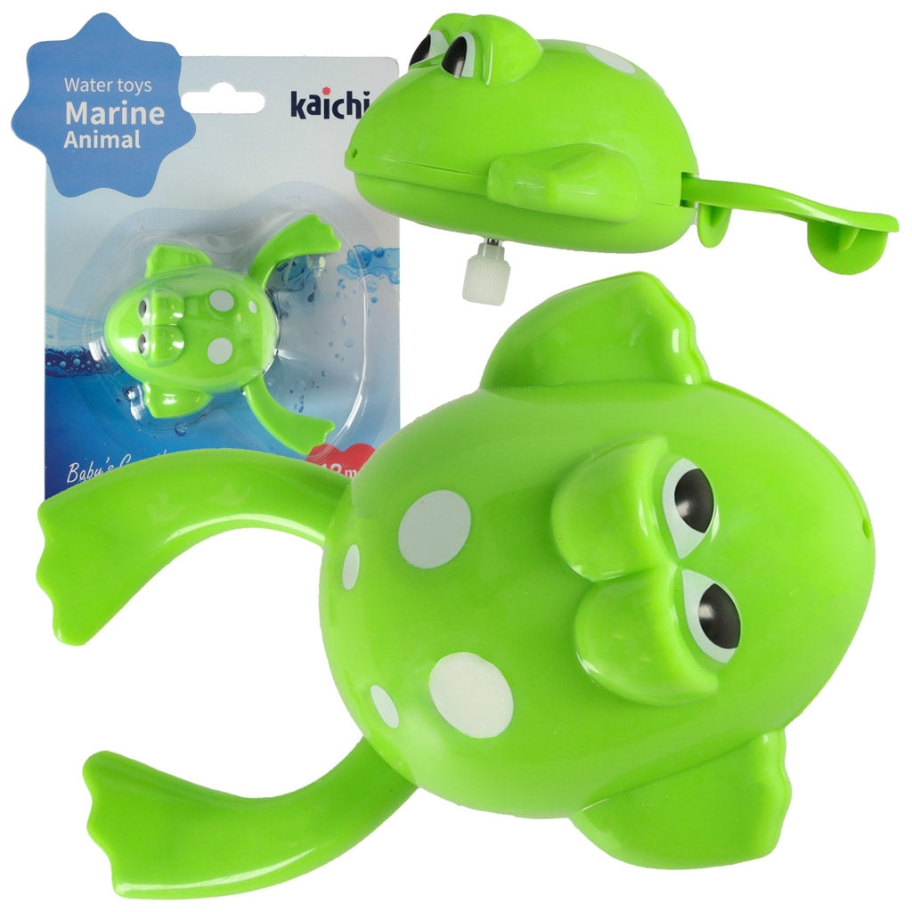 Screw-on swimming frog bath toy