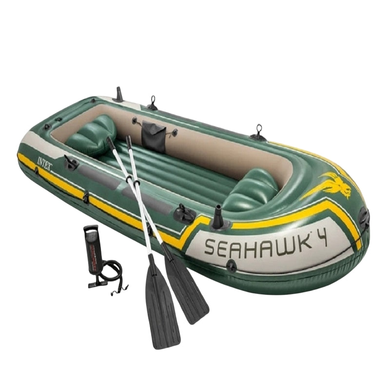 Seahawk inflatable fishing boat for 4 people, oars, pump