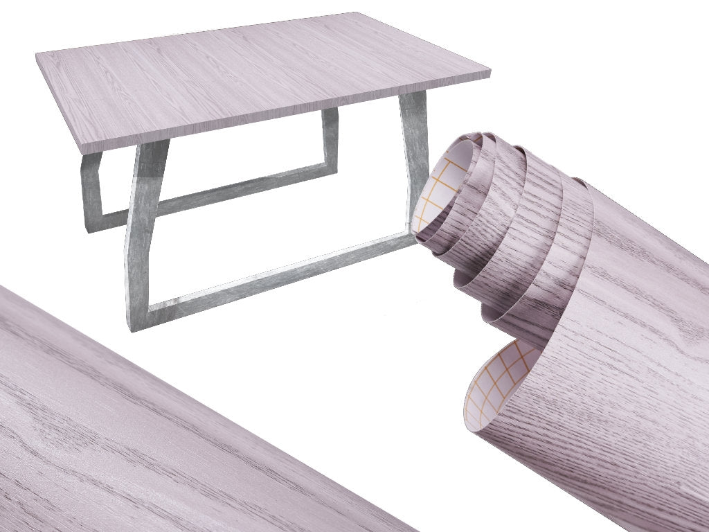 Self-adhesive foil roll wallcovering oak silver grey 1,22x50m