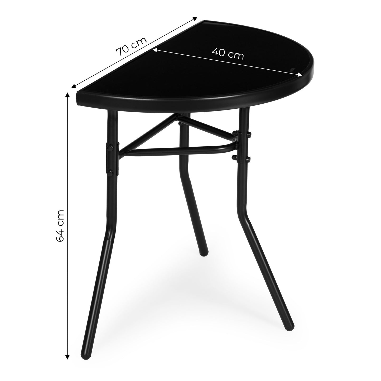 Semi-Circular Glass Coffee Table – Tempered Glass, 70x40 cm
