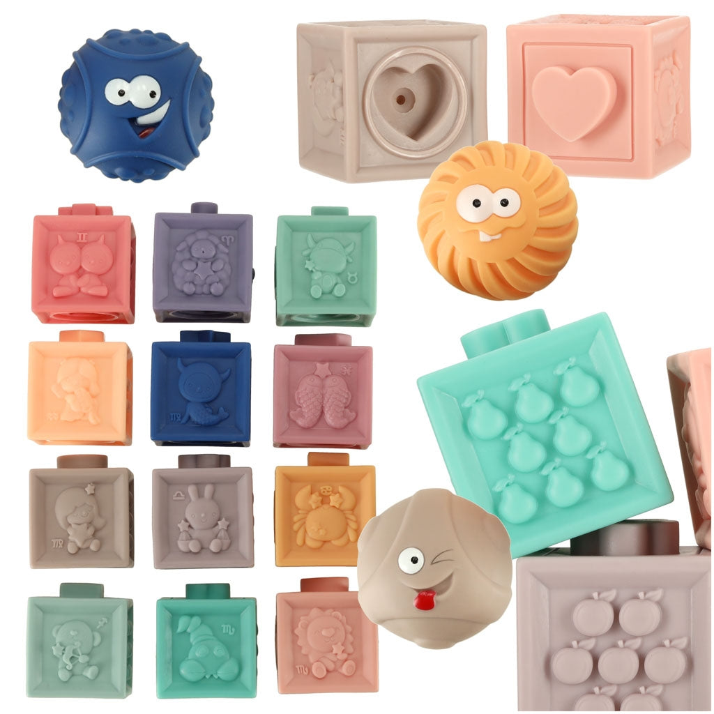 Sensory soft educational balls blocks 15 elements