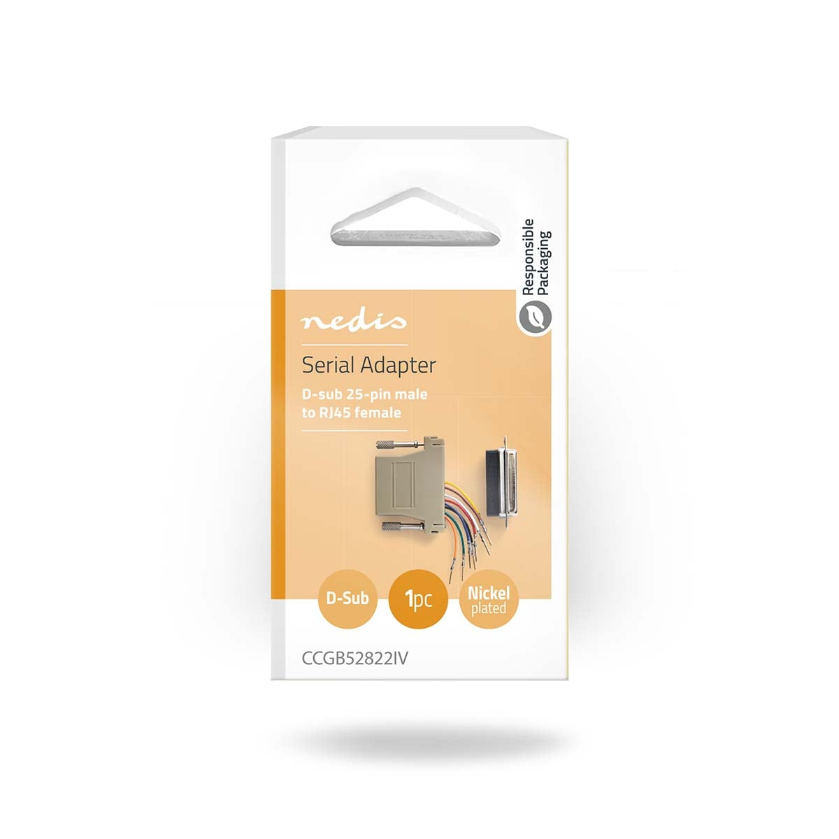 Serial adapter | Adapter | D-SUB 25-Pin Female | RJ45 Female | Nickel Plated | Ivory | Box