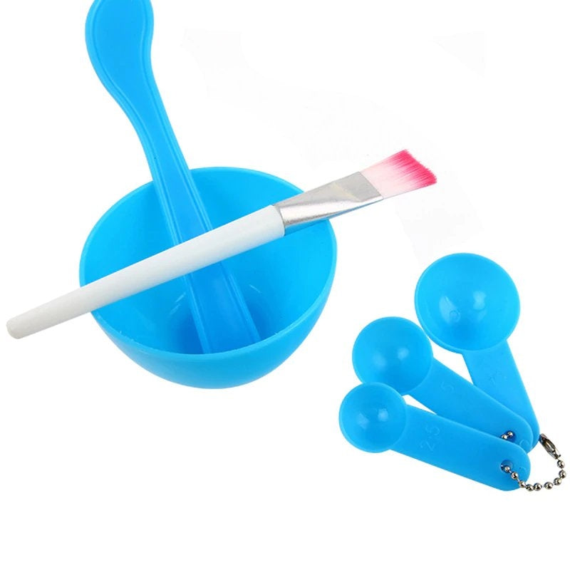Set: bowl, measuring cups, mask brush, algae blue