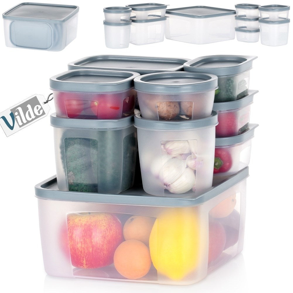 Set of 10 kitchen containers in 8 sizes, dishwasher/freezer safe